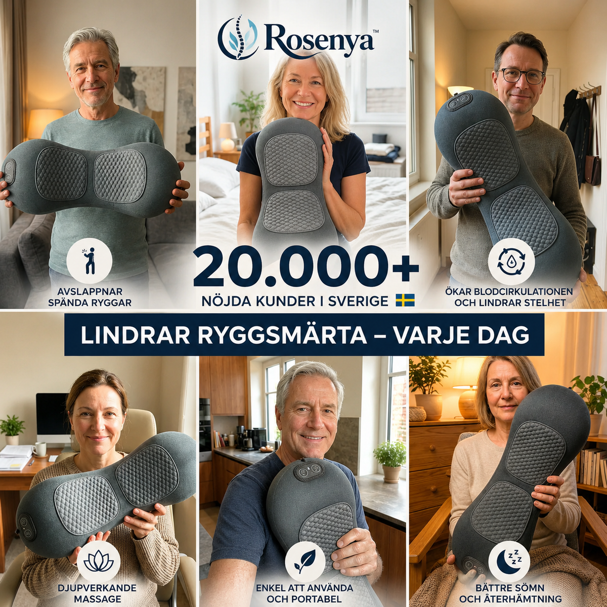 Rosenya RyggRo™ Värme & massage för en skönare stund för ryggen