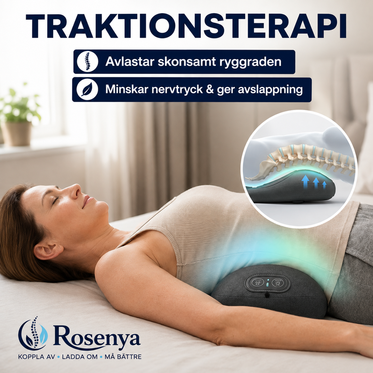 Rosenya RyggRo™ Värme & massage för en skönare stund för ryggen